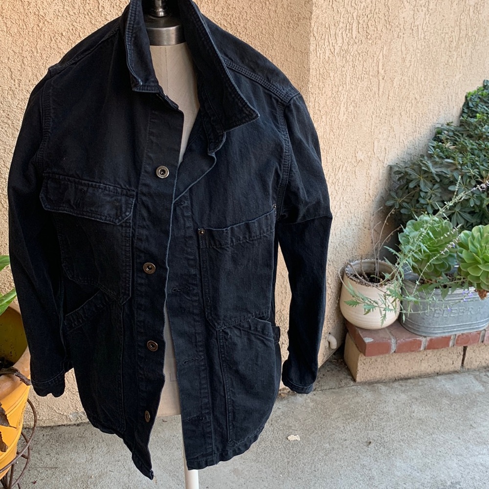 Zara XS denim jacket well loved …so cute this fall as a layered staple piece